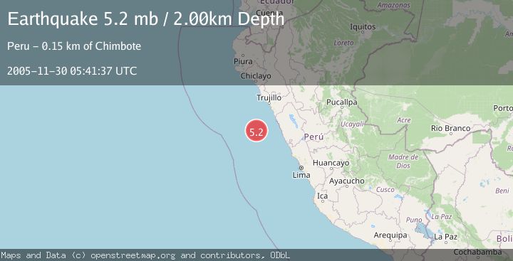 Map of OFF COAST OF NORTHERN PERU