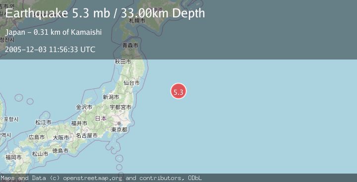 Map of OFF EAST COAST OF HONSHU, JAPAN