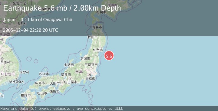 Map of OFF EAST COAST OF HONSHU, JAPAN