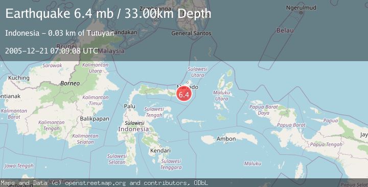 Map of MINAHASA, SULAWESI, INDONESIA