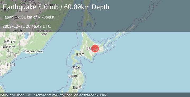 Map of HOKKAIDO, JAPAN REGION