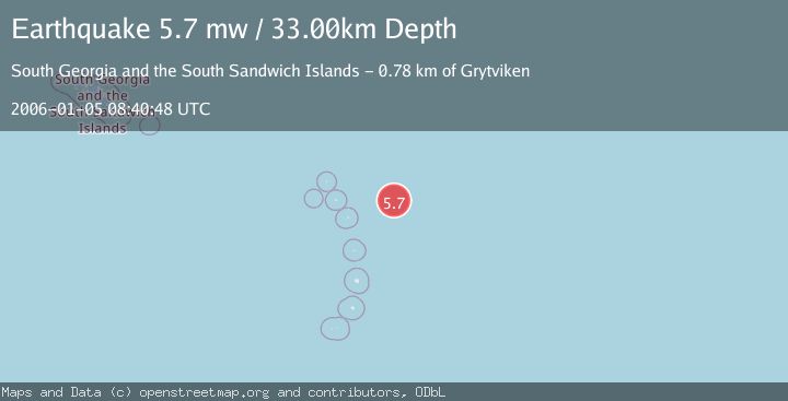 Map of SOUTH SANDWICH ISLANDS REGION