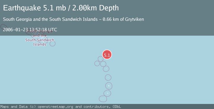 Map of SOUTH SANDWICH ISLANDS REGION