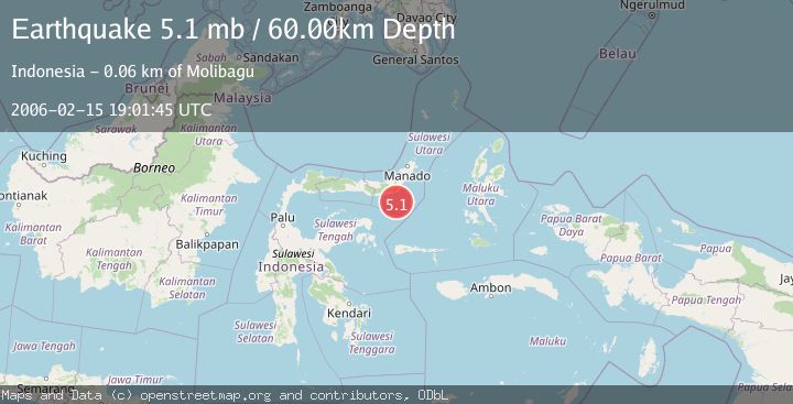 Map of MINAHASA, SULAWESI, INDONESIA