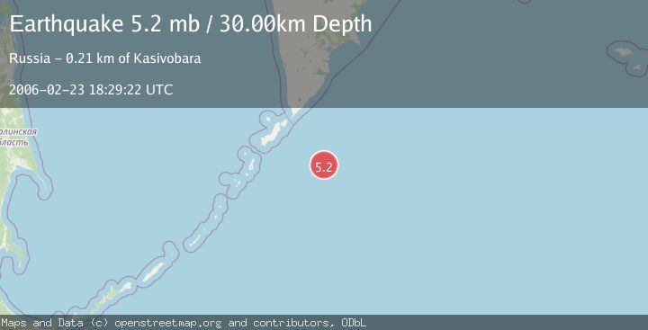 Map of EAST OF KURIL ISLANDS