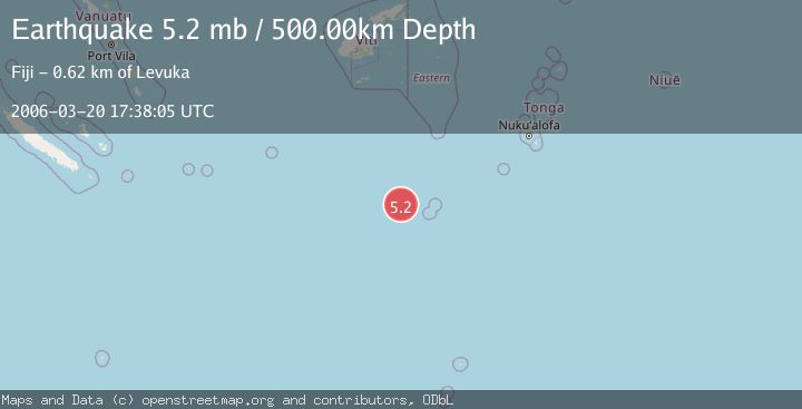 Map of SOUTH OF FIJI ISLANDS