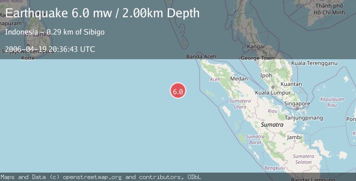 Map of OFF W COAST OF NORTHERN SUMATRA