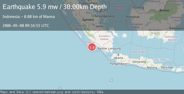 Map of SOUTHERN SUMATRA, INDONESIA
