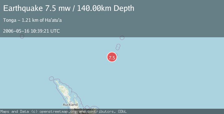 Map of KERMADEC ISLANDS REGION