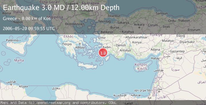 Map of DODECANESE ISLANDS, GREECE