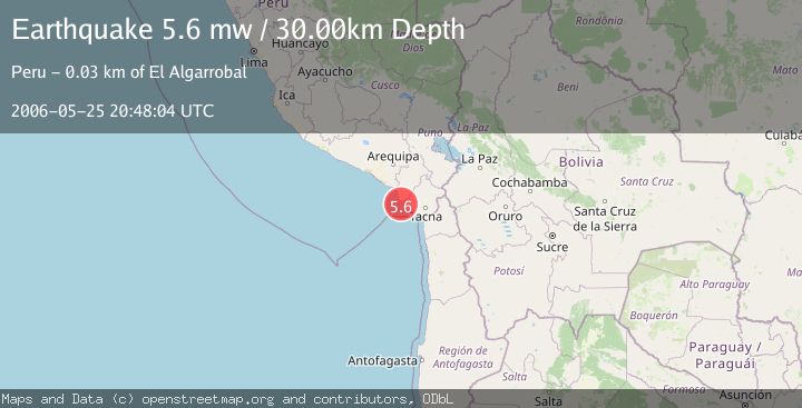 Map of NEAR COAST OF SOUTHERN PERU