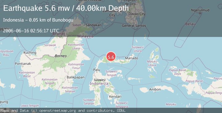 Map of MINAHASA, SULAWESI, INDONESIA