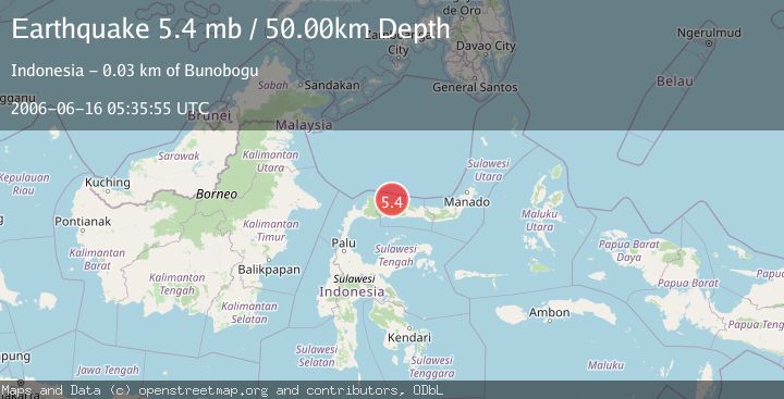 Map of MINAHASA, SULAWESI, INDONESIA