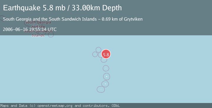 Map of SOUTH SANDWICH ISLANDS REGION