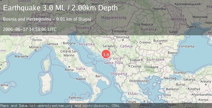 Map of BOSNIA AND HERZEGOVINA
