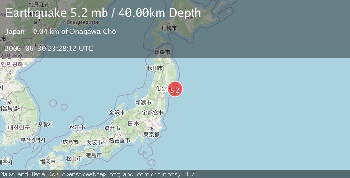 Map of NEAR EAST COAST OF HONSHU, JAPAN