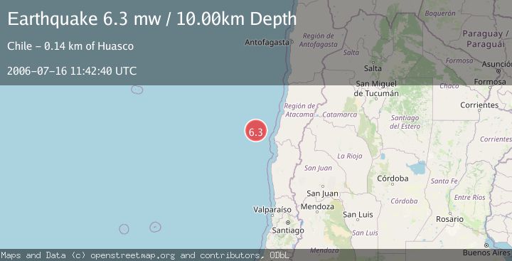 Map of OFF COAST OF ATACAMA, CHILE