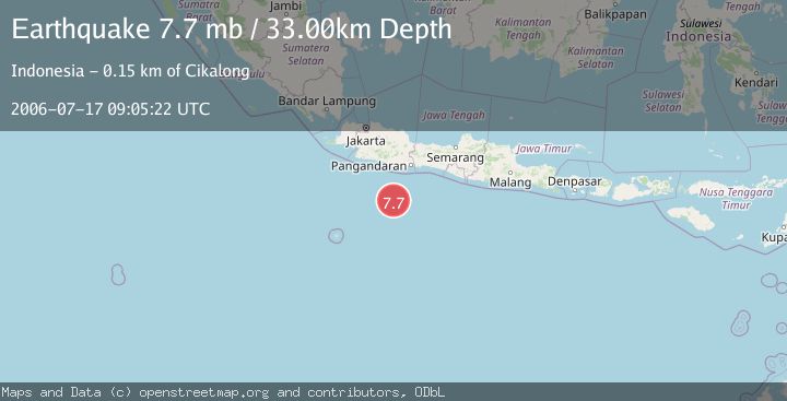Map of SOUTH OF JAVA, INDONESIA
