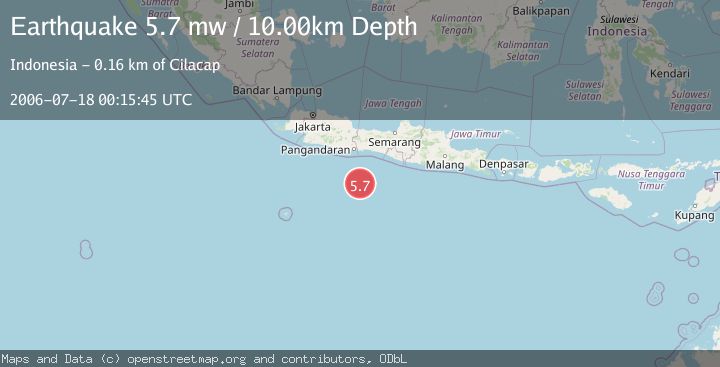 Map of SOUTH OF JAVA, INDONESIA