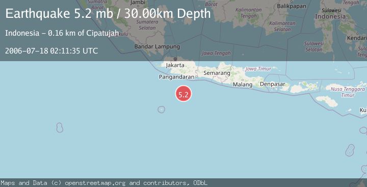 Map of SOUTH OF JAVA, INDONESIA