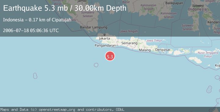 Map of SOUTH OF JAVA, INDONESIA