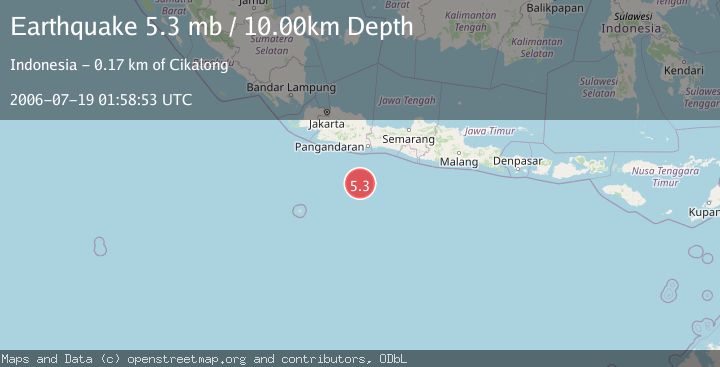 Map of SOUTH OF JAVA, INDONESIA
