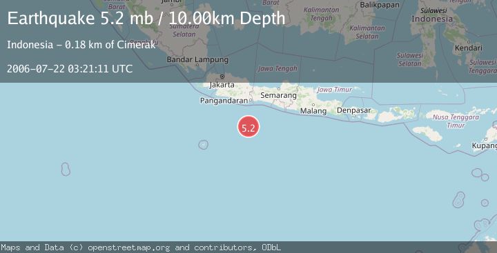 Map of SOUTH OF JAVA, INDONESIA