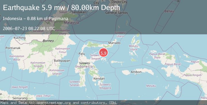 Map of SULAWESI, INDONESIA