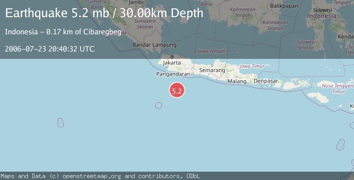 Map of SOUTH OF JAVA, INDONESIA