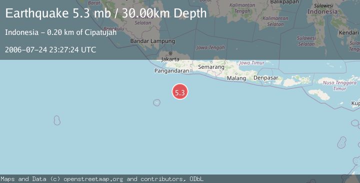 Map of SOUTH OF JAVA, INDONESIA