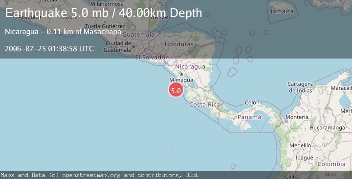 Map of OFF COAST OF COSTA RICA