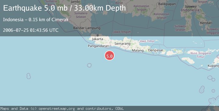 Map of SOUTH OF JAVA, INDONESIA