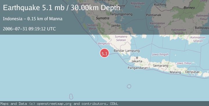 Map of SOUTHWEST OF SUMATRA, INDONESIA