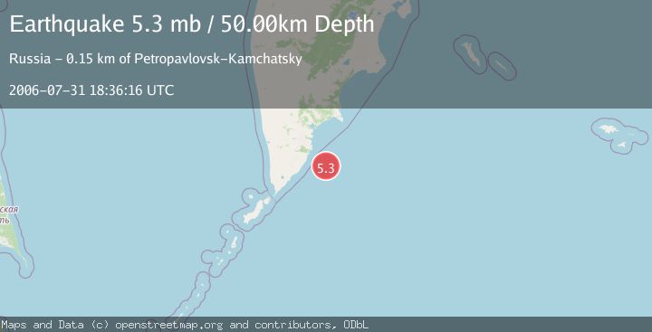 Map of OFF EAST COAST OF KAMCHATKA