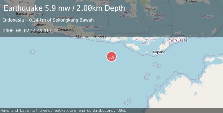 Map of SOUTH OF LOMBOK, INDONESIA