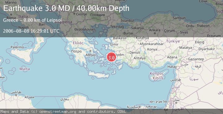 Map of DODECANESE ISLANDS, GREECE