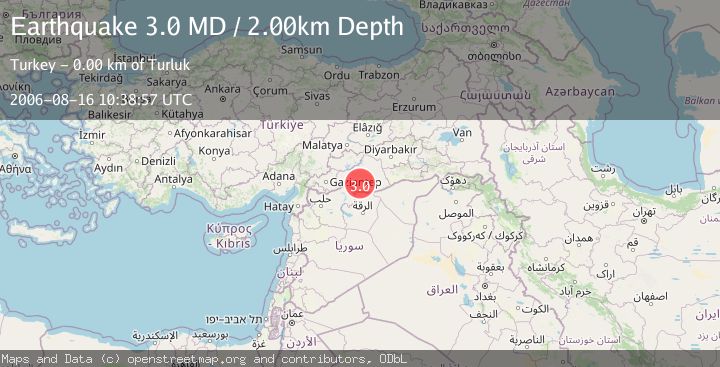 Map of TURKEY-SYRIA BORDER REGION