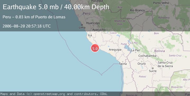 Map of NEAR COAST OF SOUTHERN PERU