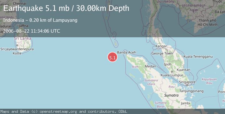 Map of OFF W COAST OF NORTHERN SUMATRA