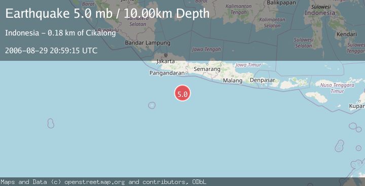 Map of SOUTH OF JAVA, INDONESIA