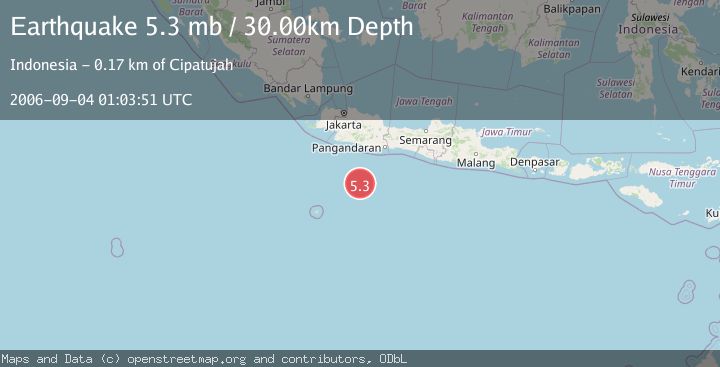 Map of SOUTH OF JAVA, INDONESIA
