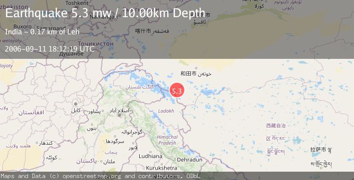 Map of KASHMIR-XINJIANG BORDER REGION