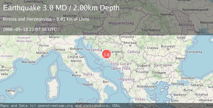 Map of BOSNIA AND HERZEGOVINA