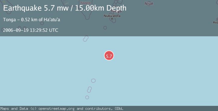 Map of SOUTH OF TONGA