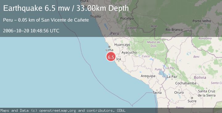 Map of NEAR COAST OF CENTRAL PERU