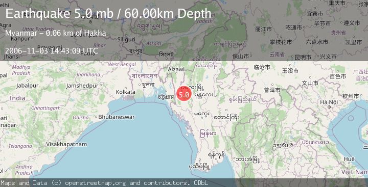 Map of MYANMAR-INDIA BORDER REGION