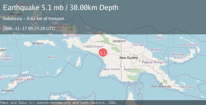 Map of PAPUA, INDONESIA