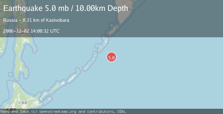 Map of EAST OF KURIL ISLANDS