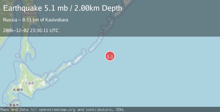 Map of EAST OF KURIL ISLANDS