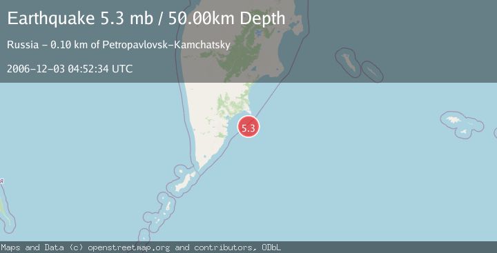 Map of OFF EAST COAST OF KAMCHATKA